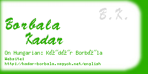 borbala kadar business card